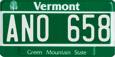 VT license plate ANO658