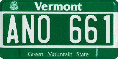 VT license plate ANO661