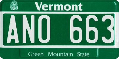 VT license plate ANO663