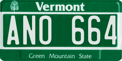 VT license plate ANO664