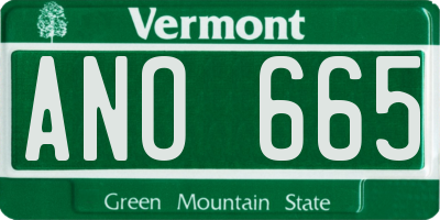 VT license plate ANO665