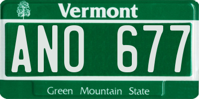 VT license plate ANO677