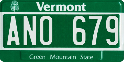 VT license plate ANO679