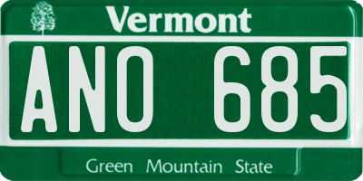 VT license plate ANO685
