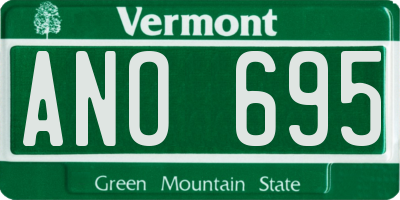 VT license plate ANO695