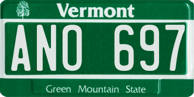 VT license plate ANO697
