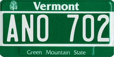 VT license plate ANO702