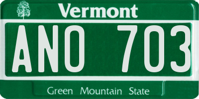 VT license plate ANO703