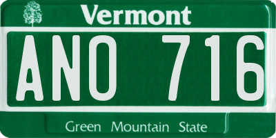 VT license plate ANO716