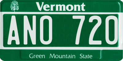 VT license plate ANO720