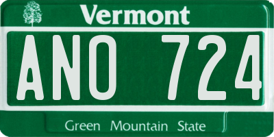 VT license plate ANO724