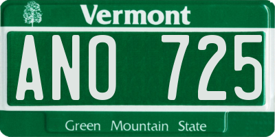 VT license plate ANO725