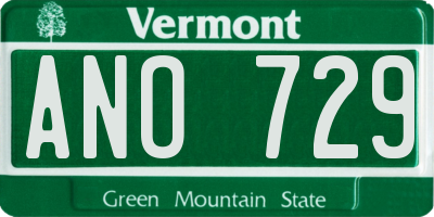VT license plate ANO729