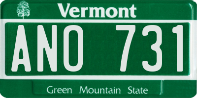 VT license plate ANO731