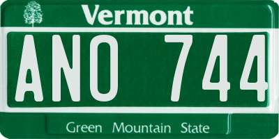 VT license plate ANO744