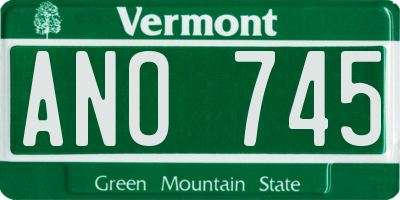 VT license plate ANO745