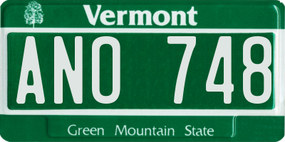 VT license plate ANO748