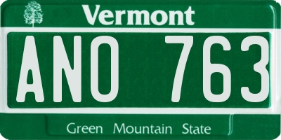 VT license plate ANO763