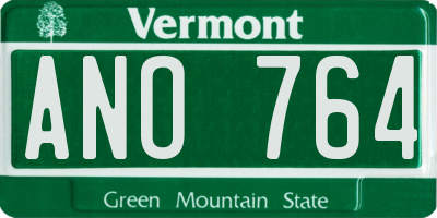 VT license plate ANO764