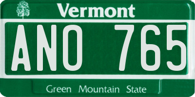 VT license plate ANO765