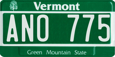 VT license plate ANO775