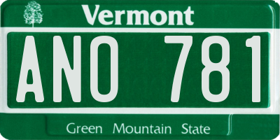 VT license plate ANO781