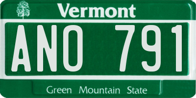 VT license plate ANO791