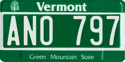 VT license plate ANO797