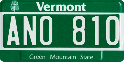 VT license plate ANO810