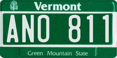 VT license plate ANO811