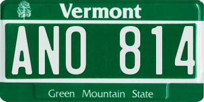 VT license plate ANO814
