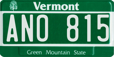 VT license plate ANO815