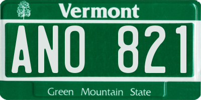 VT license plate ANO821