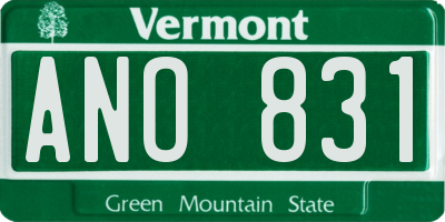 VT license plate ANO831