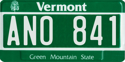 VT license plate ANO841
