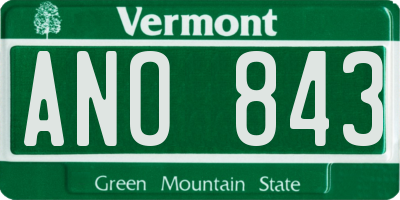 VT license plate ANO843