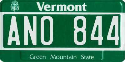 VT license plate ANO844