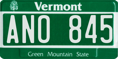 VT license plate ANO845