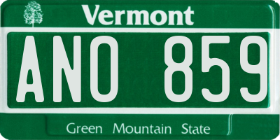 VT license plate ANO859
