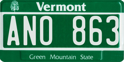 VT license plate ANO863