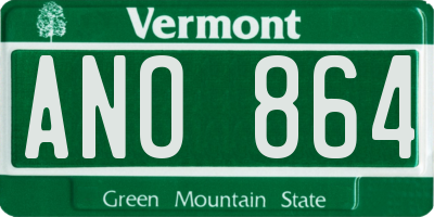 VT license plate ANO864