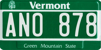 VT license plate ANO878