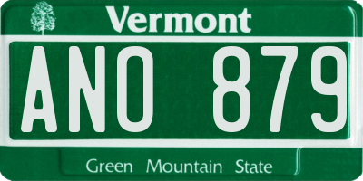 VT license plate ANO879