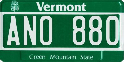 VT license plate ANO880