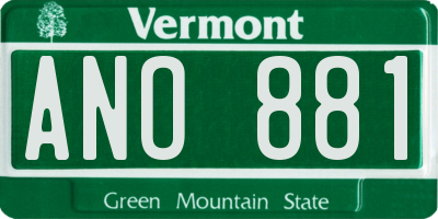 VT license plate ANO881