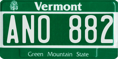 VT license plate ANO882
