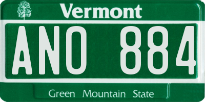 VT license plate ANO884