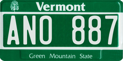 VT license plate ANO887