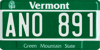 VT license plate ANO891