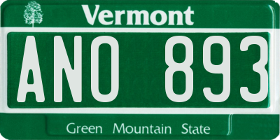 VT license plate ANO893